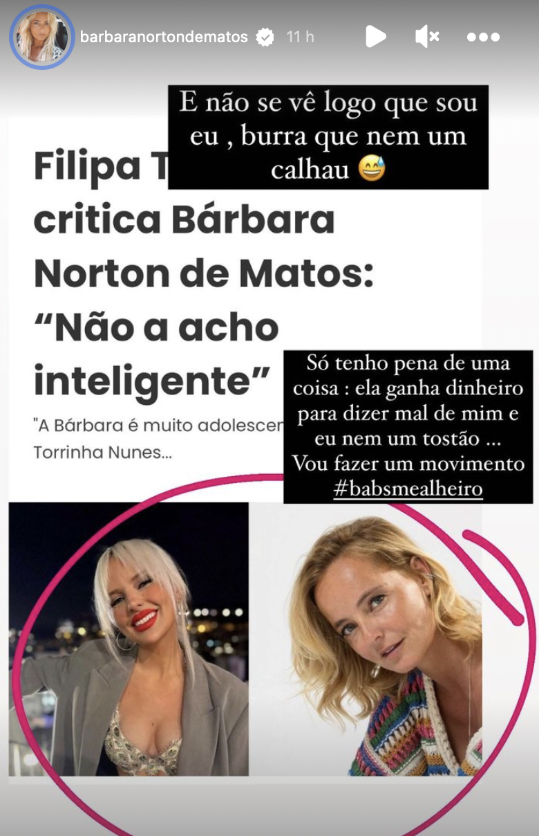 Bárbara Norton de Matos aziou críticas de Filipa Torrinha Nunes