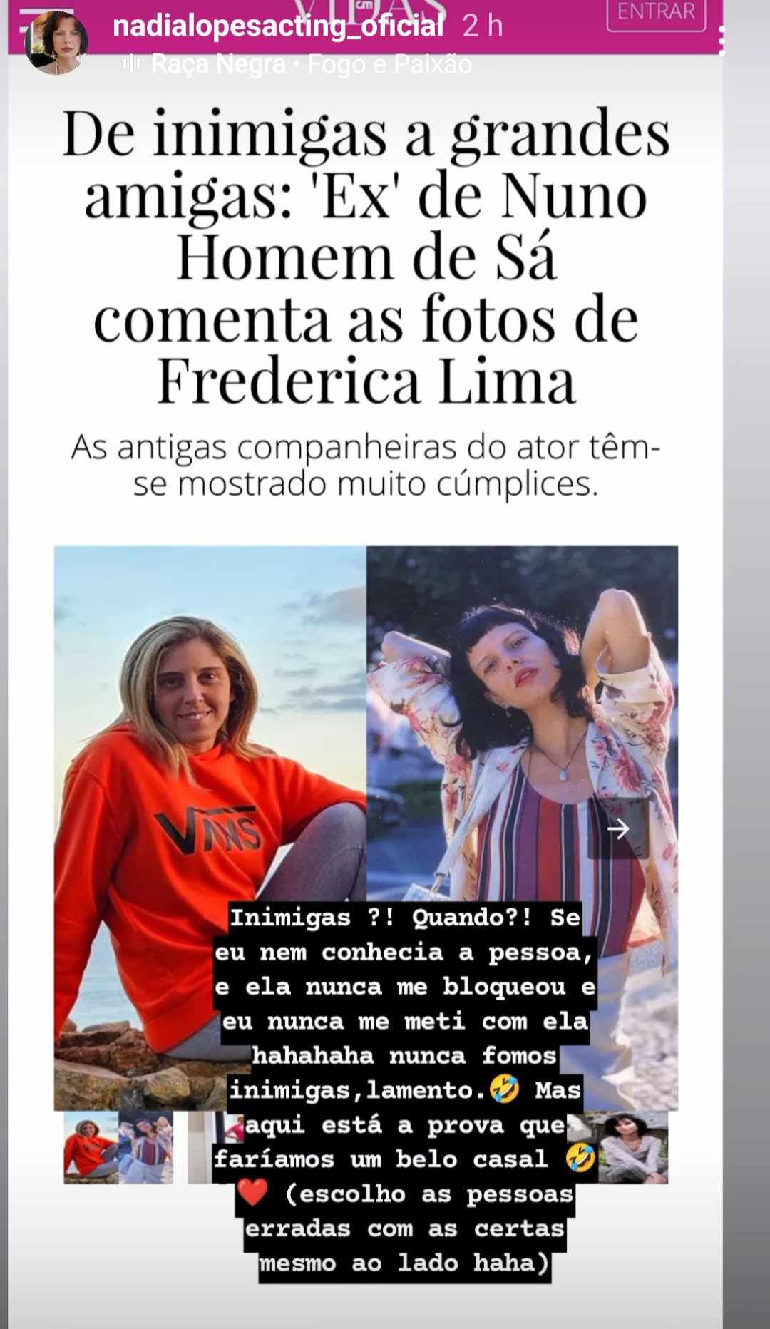 Inimigas N Dia Lopes Faz Confiss O A Frederica Lima Far Amos Um Belo