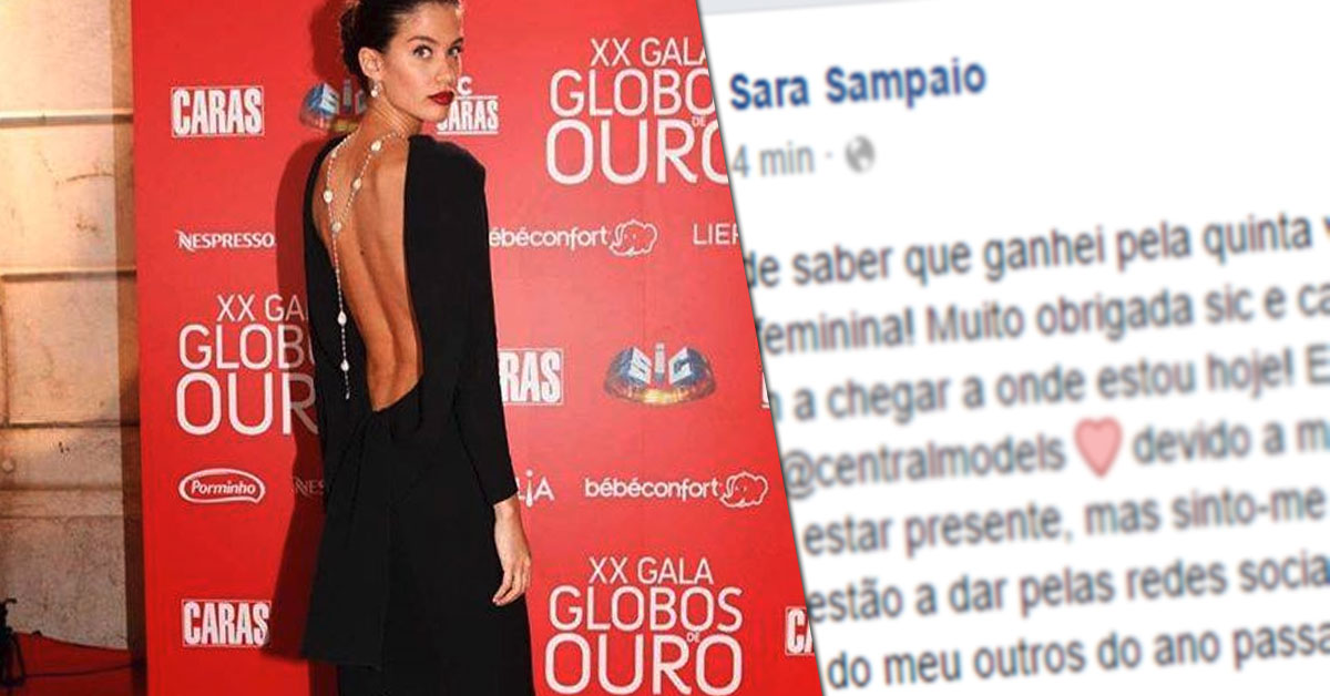 Sara Sampaio vence Globo de Ouro