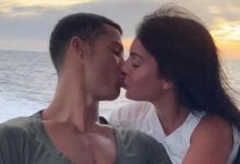 O beijo apaixonado de Georgina Rodriguez e Cristiano Ronaldo