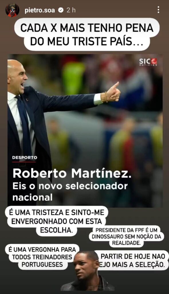 Pedro-Soa-instastory-Roberto-Martinez