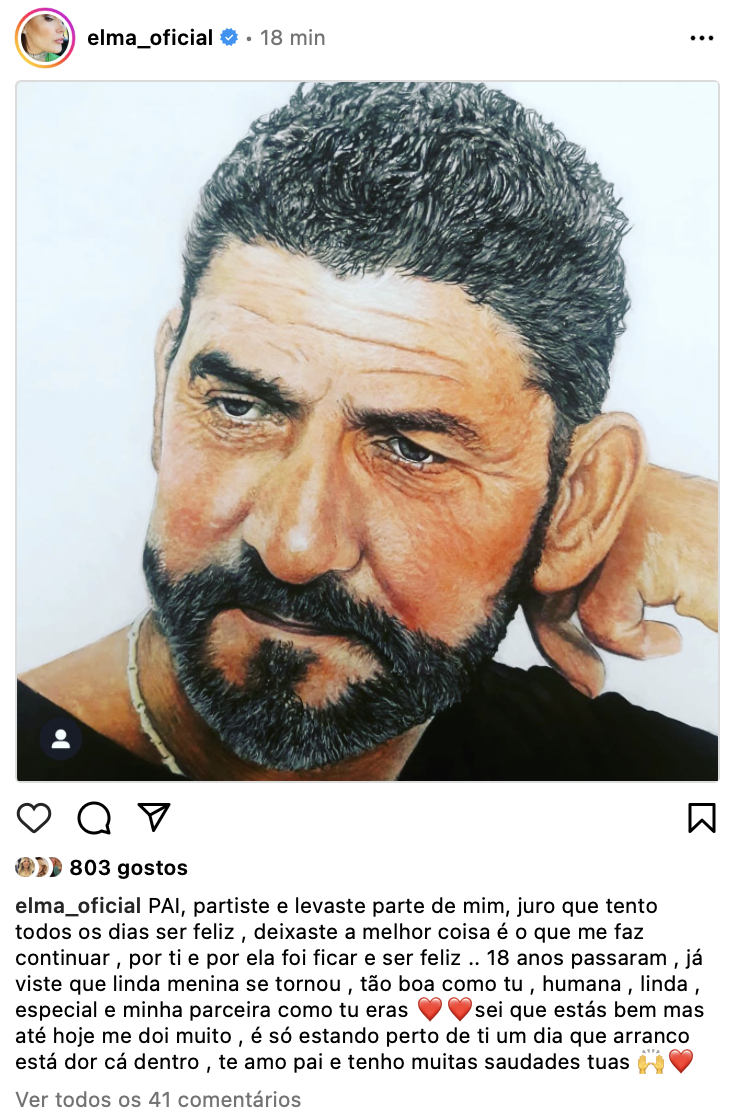 18 anos de saudade! Elma Aveiro recorda o pai: “Até hoje dói muito”