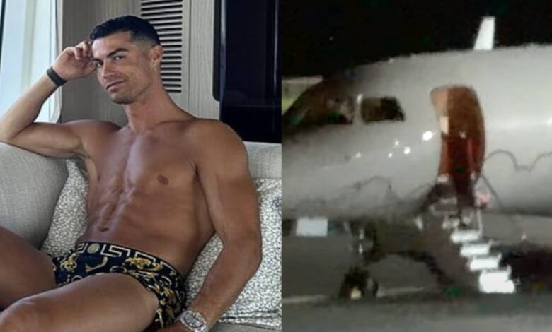 O jato privado de Cristiano Ronaldo e Georgina Rodríguez a aterrar na Madeira. Imagens inéditas