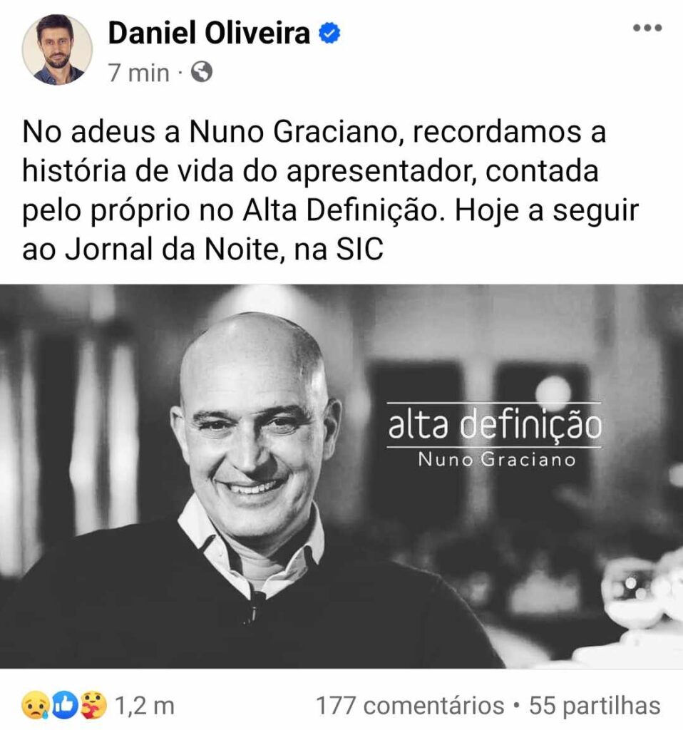 Daniel Oliveira anuncia homenagem a Nuno Graciano (1968-2023). Para ver esta noite na SIC