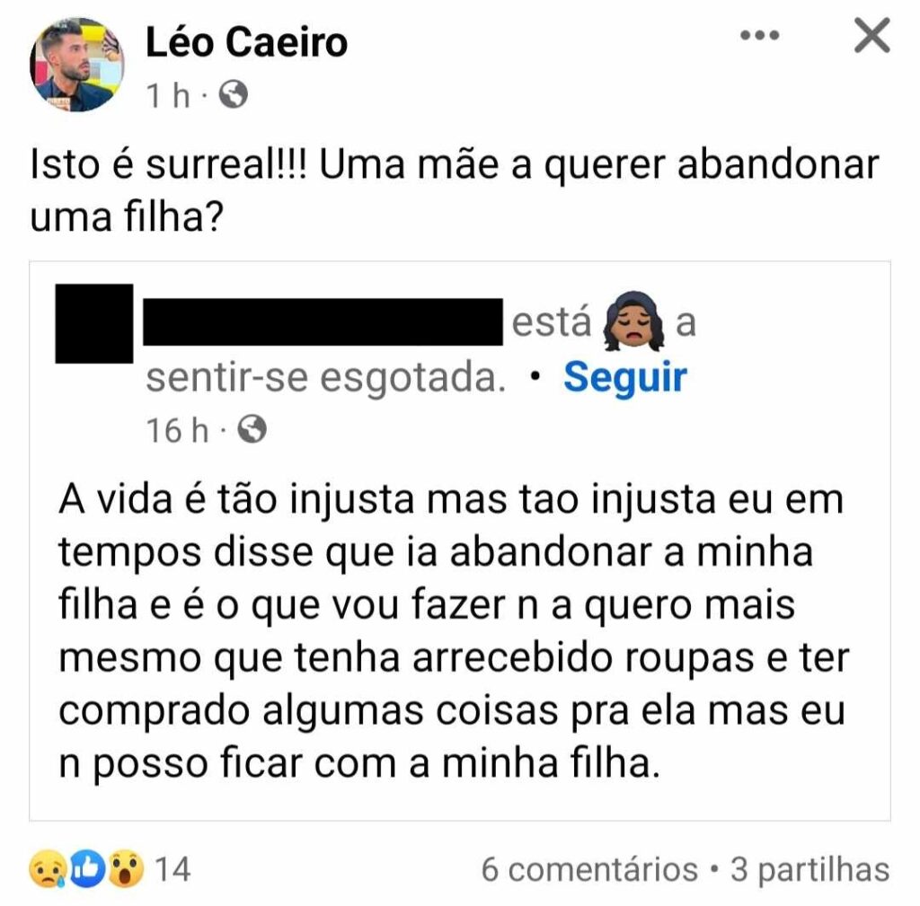 “Vou abandonar a minha filha”: Léo Caeiro em choque!