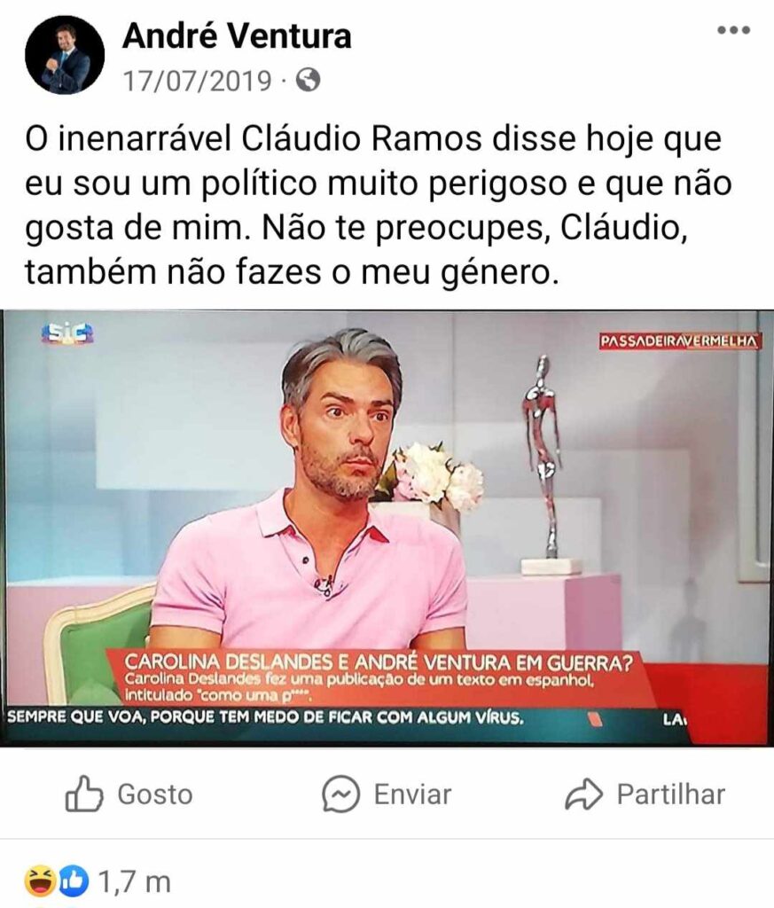 "Acho perigoso darmos este tipo de palco": Cláudio Ramos recusou entrevistar André Ventura na TVI?