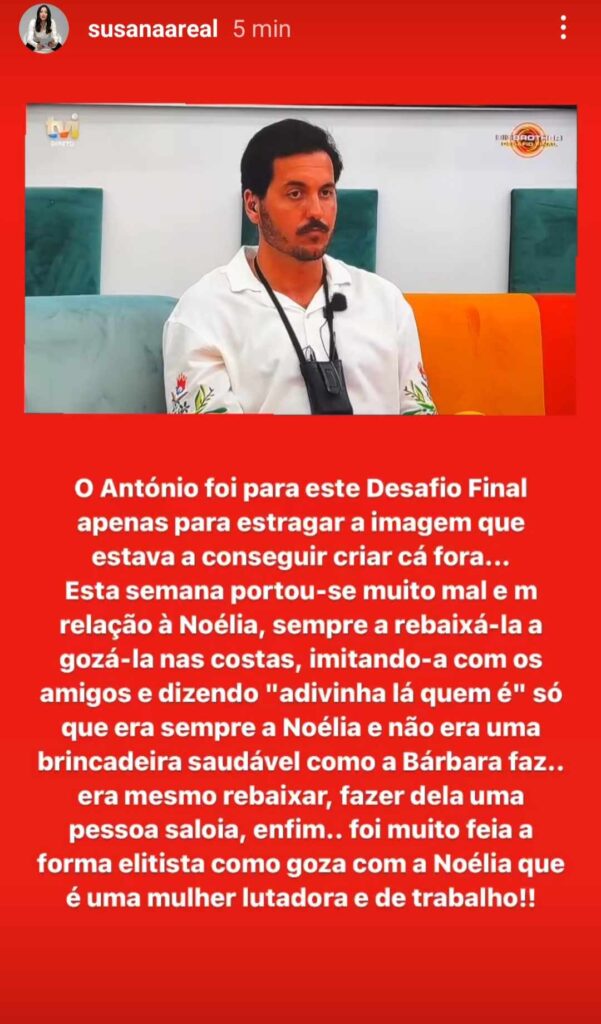 António Bravo está a “estragar a imagem” no Desafio Final