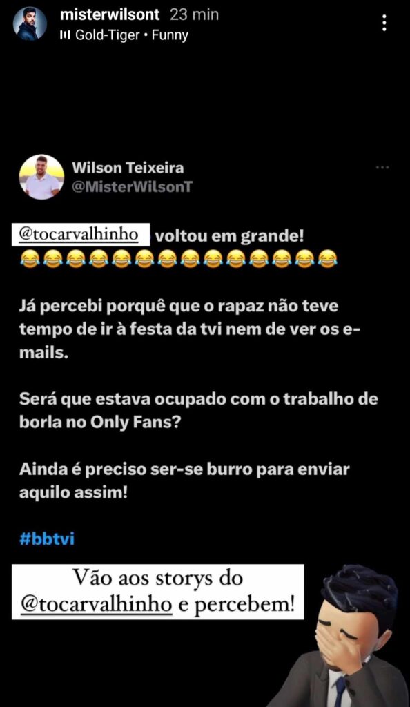 Wilson Teixeira já reagiu ao vídeo ‘proibido’ de Miguel Vicente