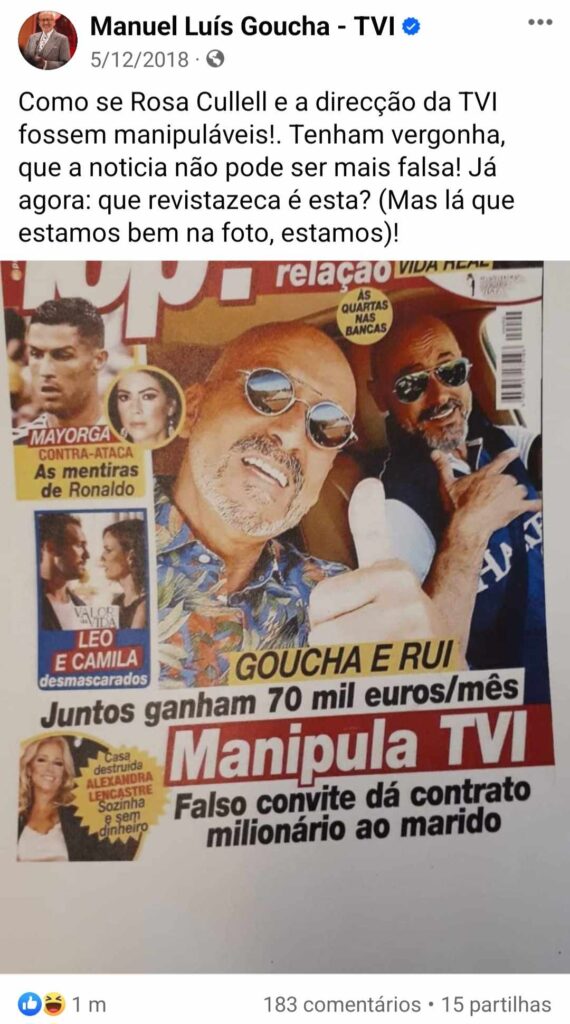 manuel luis goucha Manuel Luís Goucha novamente acusado de manipular a TVI