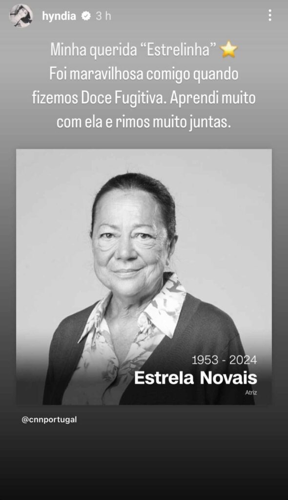 Rita Pereira presta homenagem a Estrela Novais (1953-2024)