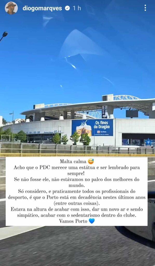 Diogo Marques do Big Brother comenta reviravolta no FC Porto: “Estava na altura”