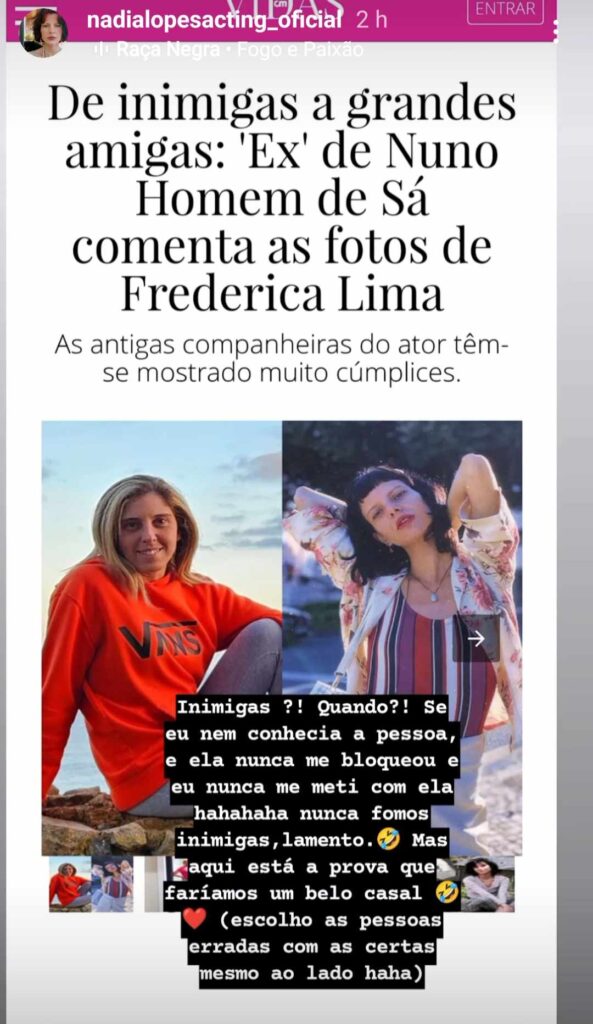 Inimigas? Nádia Lopes faz confissão a Frederica Lima: “Faríamos um belo casal”
