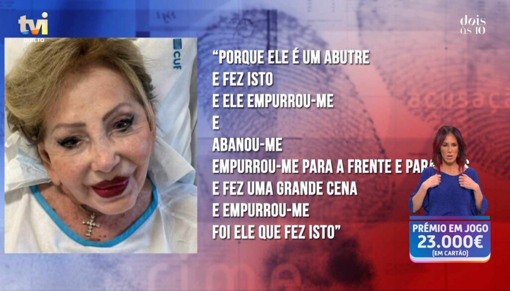 José Castelo Branco confrontado em direto com gravação de Betty Grafstein a acusá-lo: "É um abutre, ele empurrou-me"