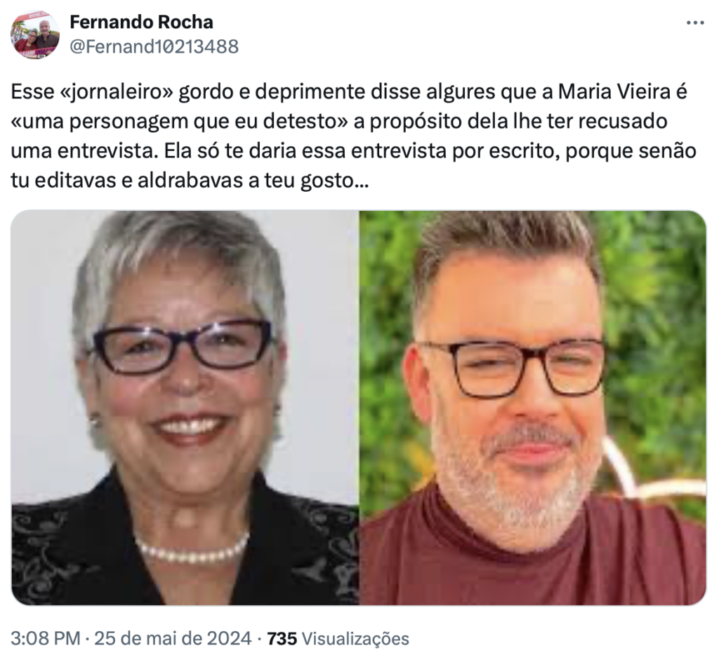 Nuno Azinheira falou sobre Maria Vieira e o marido da atriz já reagiu