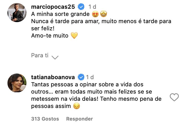 Márcio Poças criticado após assumir nova namorada e é defendido por Tatiana Boa Nova