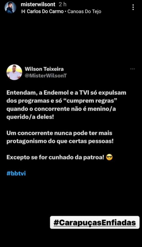 Wilson Teixeira concorda com a expulsão de Catarina Miranda, mas “outros fizeram igual ou pior e nada se passou”