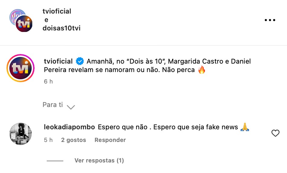 Margarida Castro e Daniel Pereira namoram? "Espero que não", comenta Leokádia Pombo