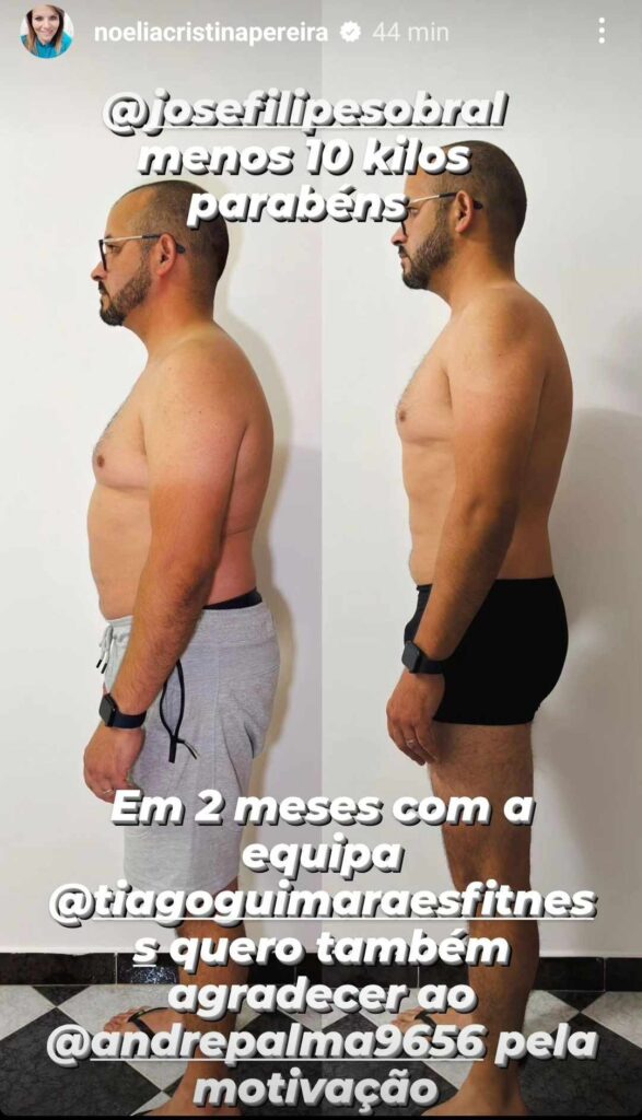 Marido de Noélia Pereira perdeu 10 quilos em dois meses. Vê o antes e o depois!