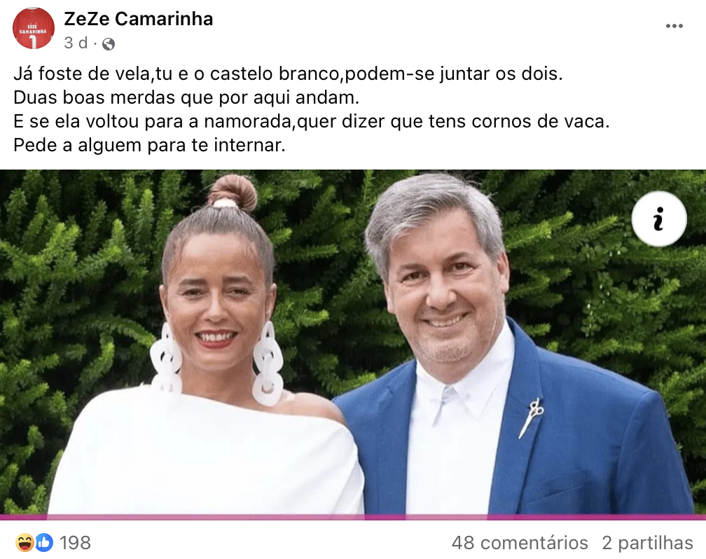 Zezé Camarinha arrasa Bruno de Carvalho após anúncio de separação: "Pede a alguém para te internar"