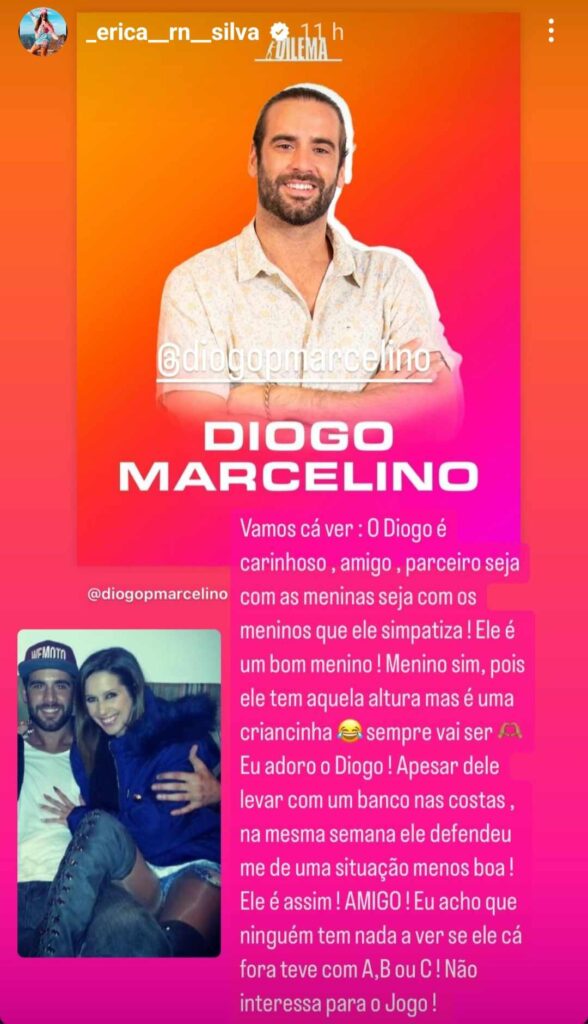 Érica Silva defende Diogo Marcelino