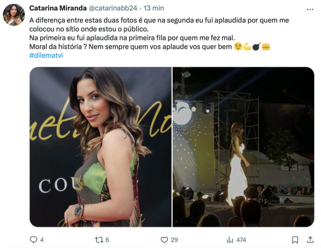 Catarina Miranda não esquece os 'inimigos' e lança novas farpas