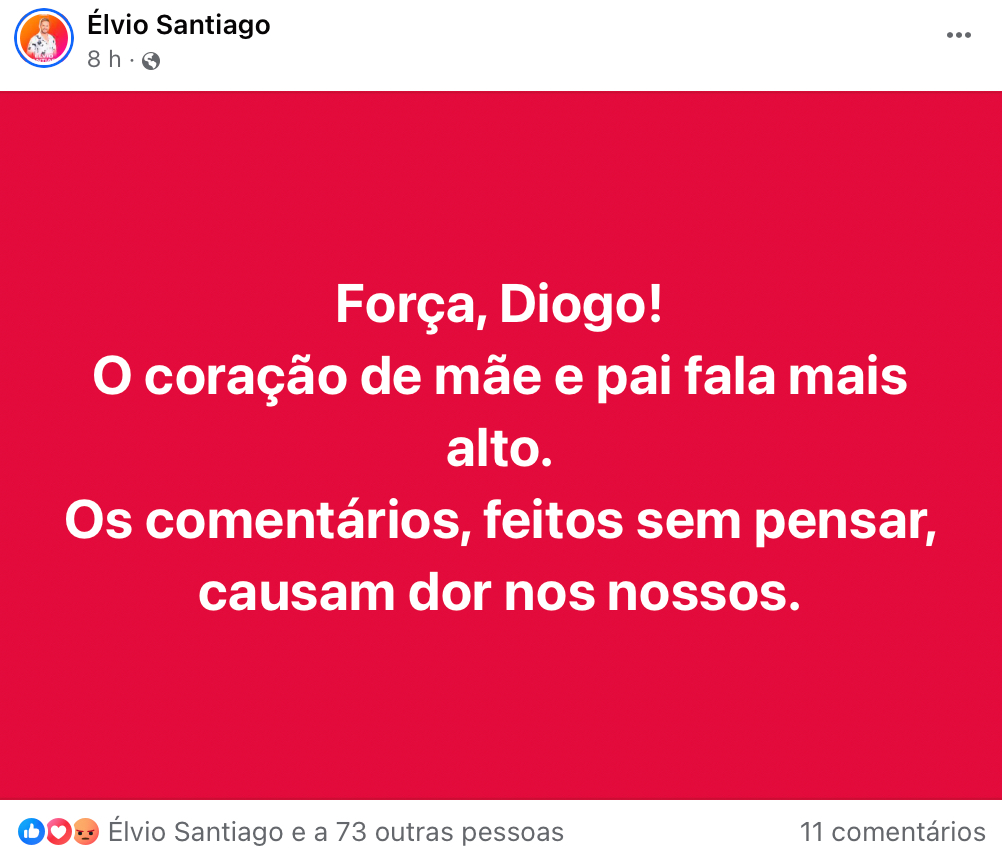 Élvio Santiago apoia Diogo Marcelino após arraso de Susana Dias Ramos