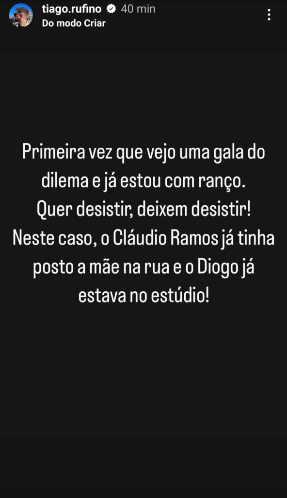 Diogo Marcelino regressa ao "Dilema" após desistência: "Isto é uma anedota", reage Tiago Rufino