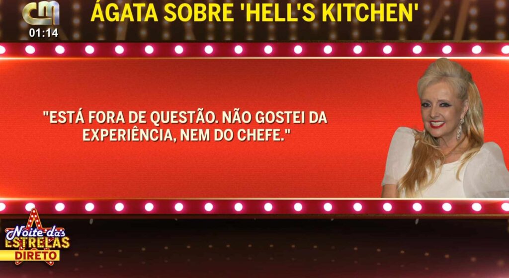 Ágata quebra o silêncio após ser desclassificada do "Hell’s Kitchen Famosos": "Não gostei do chefe"