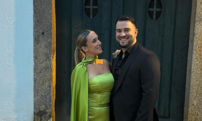 Bárbara Parada 'deslumbra' em casamento e mostra-se apaixonada com Francisco Monteiro