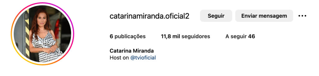 Catarina Miranda recupera conta de Instagram com mais de 100 mil seguidores