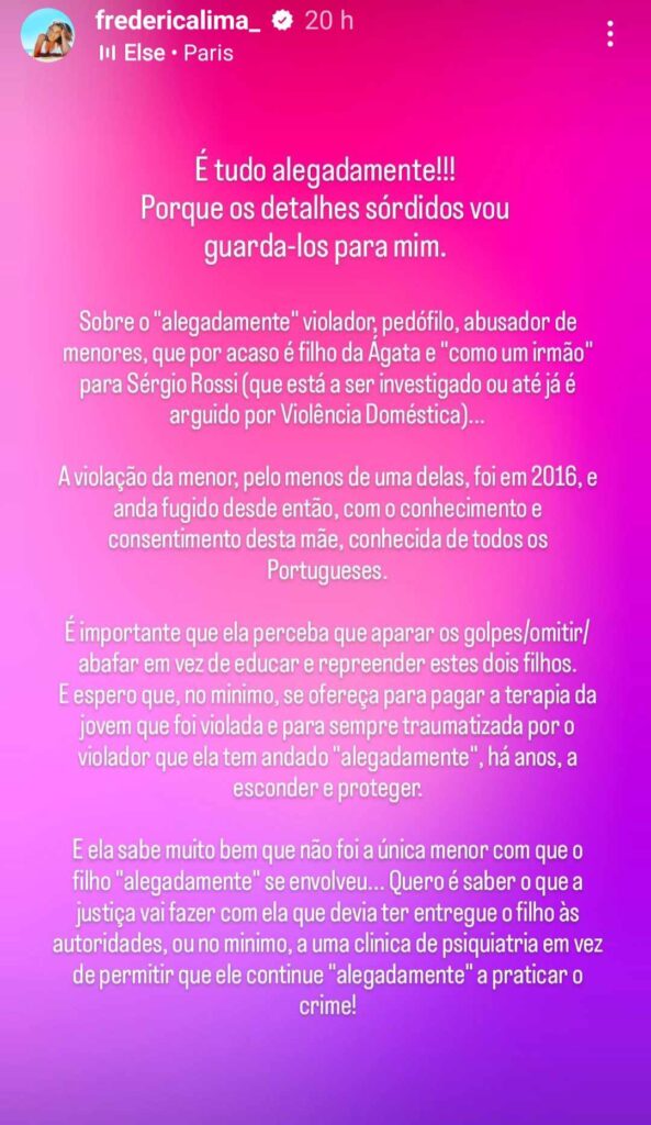 Após detenção do filho, Ágata é arrasada por Frederica Lima: "Deixá-lo continuar a praticar o crime é ser cúmplice"