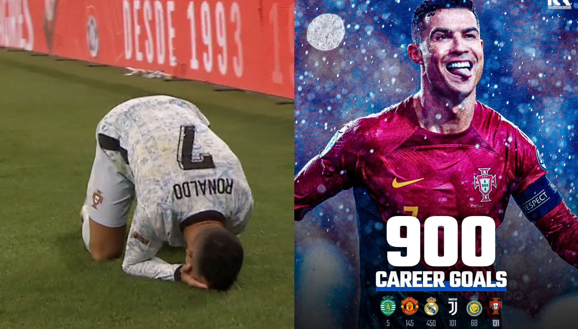Golo 900 de Cristiano Ronaldo! Emoção do gigante português