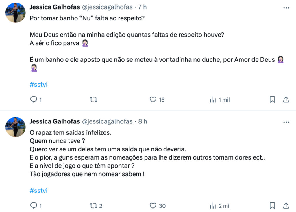 Jéssica Galhofas sai em defesa de Diogo Alexandre do “Secret Story 8”