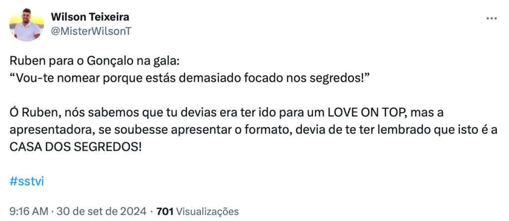 Wilson Teixeira "atira-se" a Rúben Silvestre e Cristina Ferreira - Secret Story 8