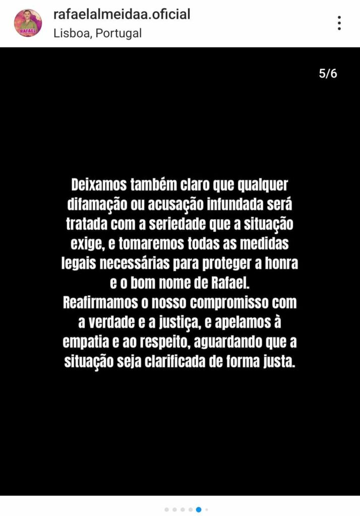 Secret Story 8 - Família de Rafael Almeida emite comunicado após polémica com Margarida