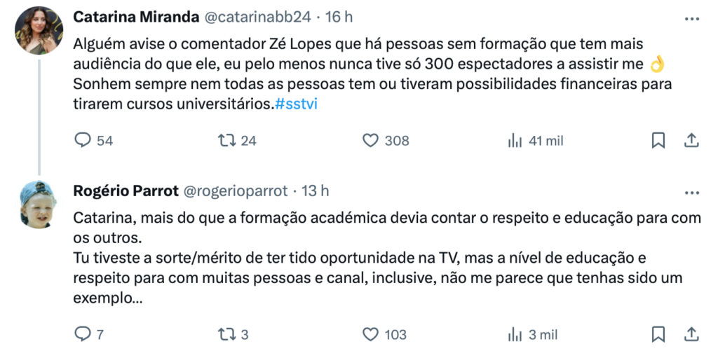 Ex-concorrente do Big Brother implacável com Catarina Miranda após arraso a Zé Lopes