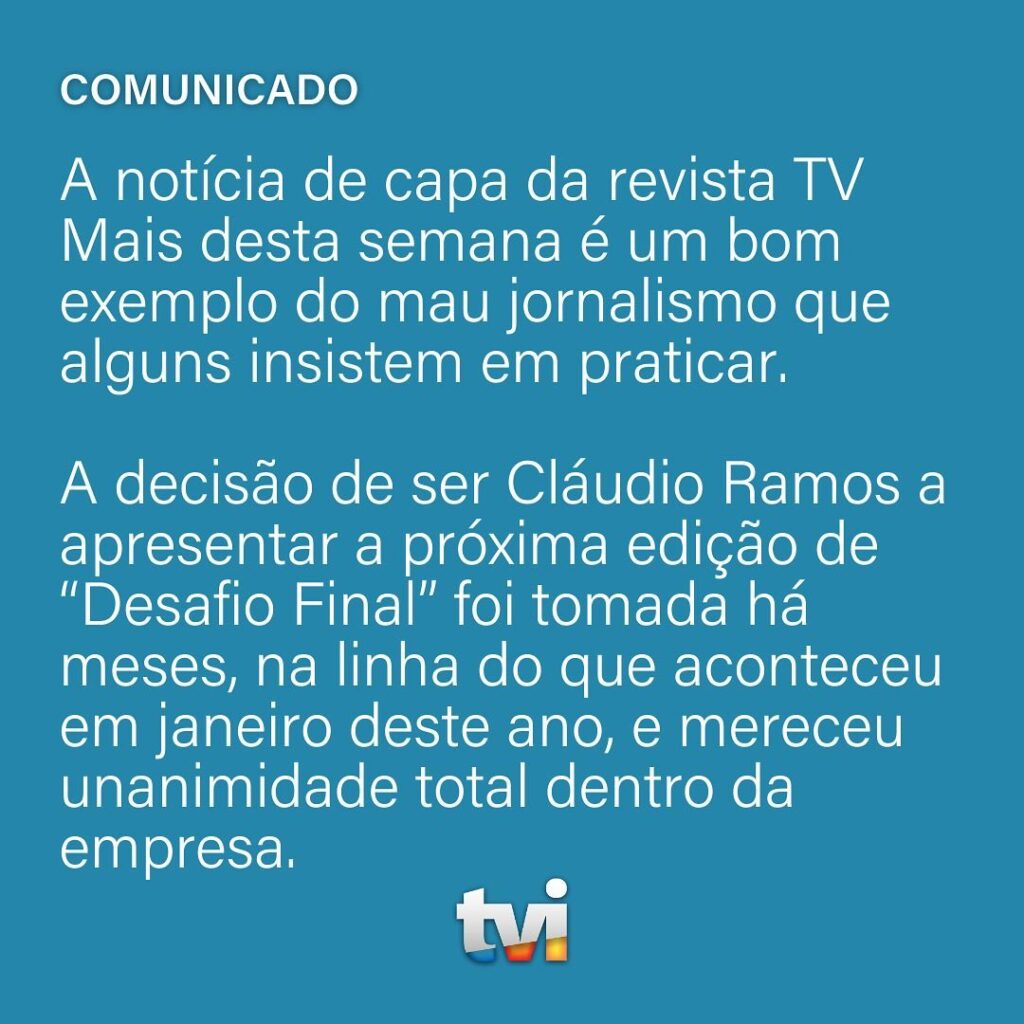 TVI confirma 'Desafio Final'