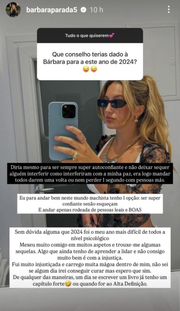 Bárbara Parada confessa: "Fui muito injustiçada e carrego muita mágoa dentro de mim"