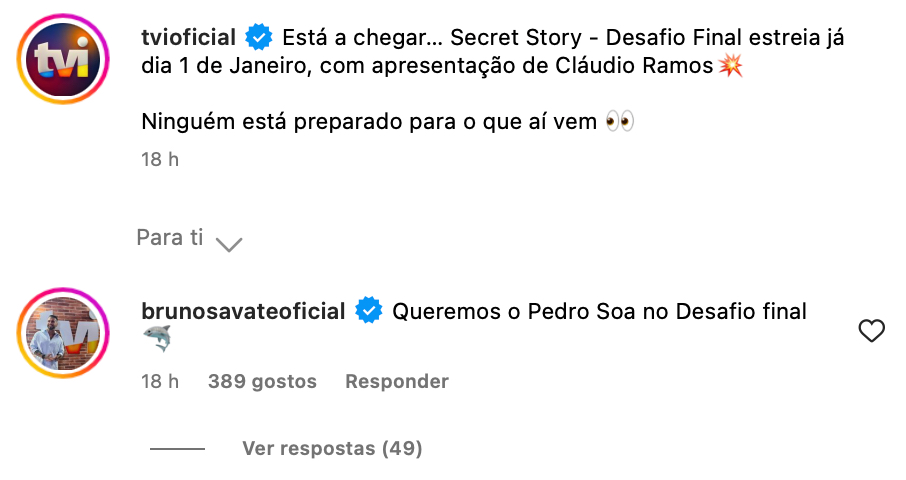 "Secret Story - Desafio Final" à vista! Bruno Savate lança provocação a Pedro Soá