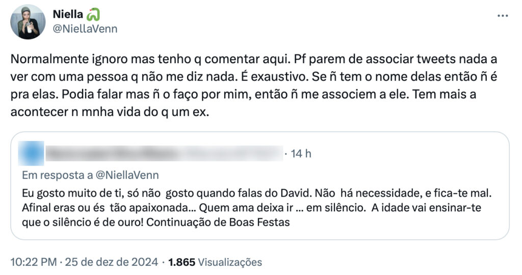 Daniela Ventura já não quer saber de David Maurício: "parem de associar"