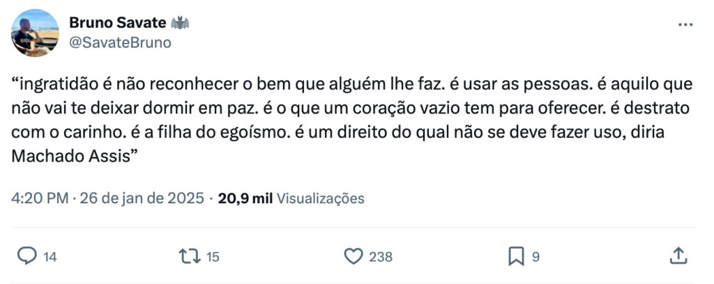 Bruno Savate acusa Catarina Miranda de ingratidão?