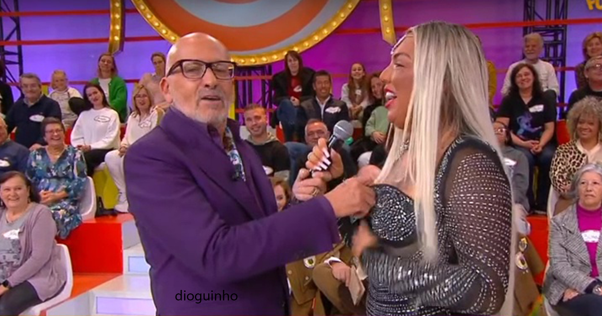 CARICATO! Manuel Luís Goucha esticou-se e deixa Cláudia Nayara embaraçada e (quase) mostrar tudo