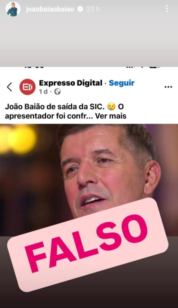 De saída da SIC? João Baião reage aos rumores