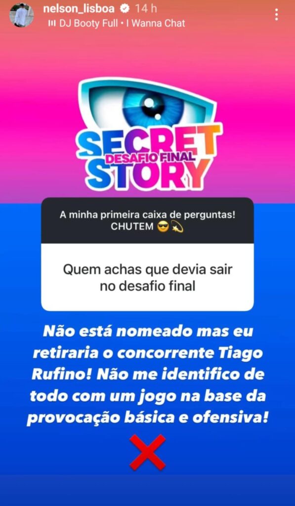 Nelson Lisboa quer Tiago Rufino fora do Desafio Final: "Não me identifico..."