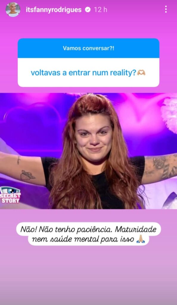 "Voltavas a entrar num reality show?": Fanny Rodrigues responde!