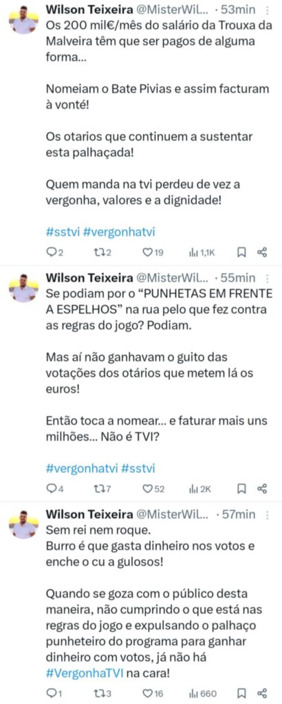 Wilson Teixeira 'explode' após sanção no Desafio Final: "Quem manda na TVI perdeu de vez a vergonha"