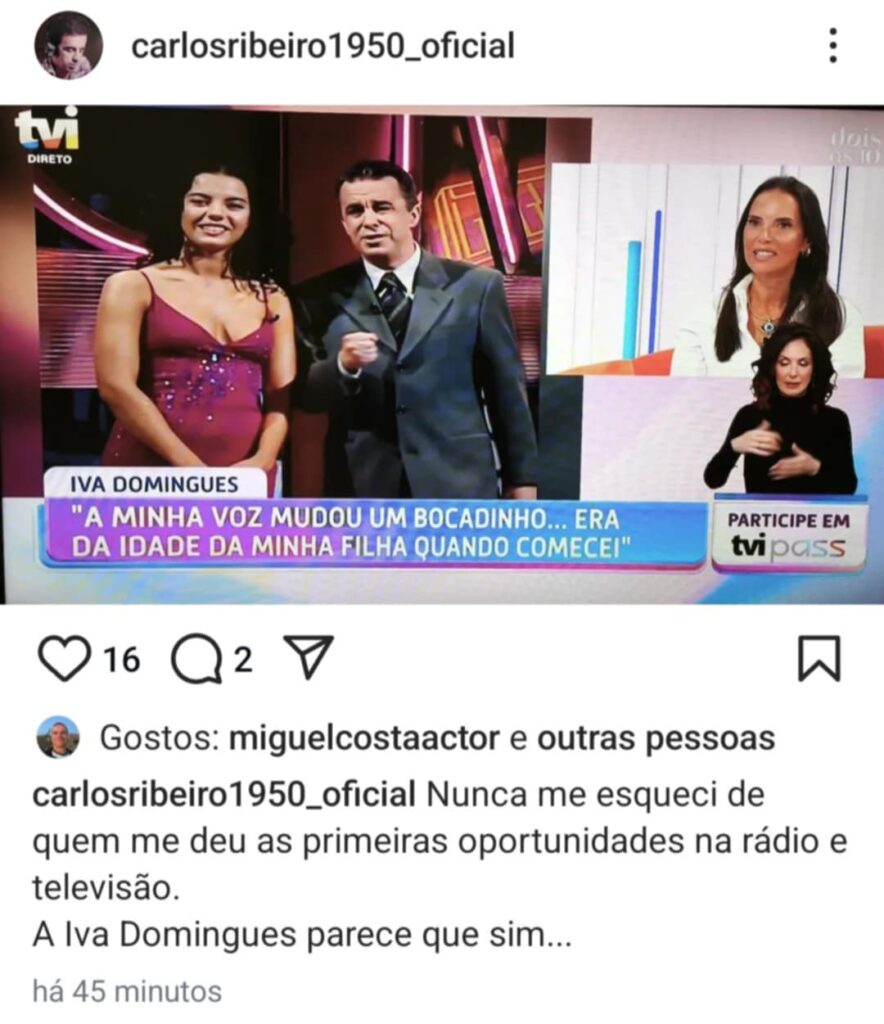 Iva Domingues criticada por antigo colega da TVI