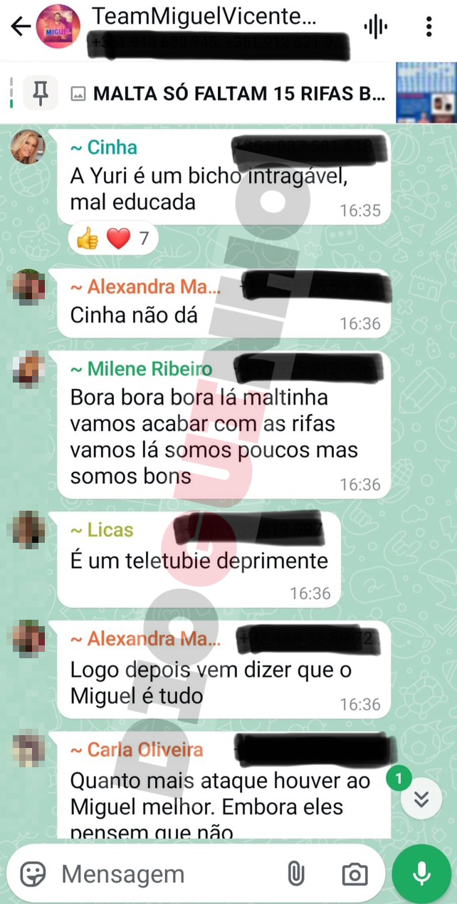 Desafio Final. Mensagens privadas de 'Cinha Jardim' ao ataque a finalista