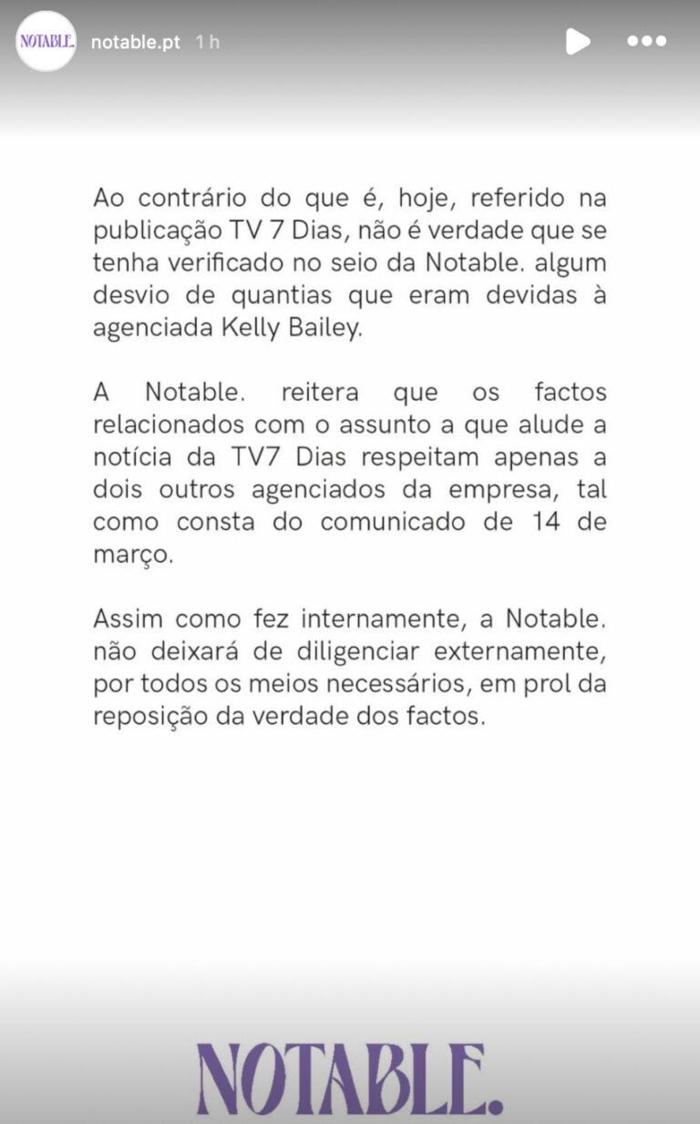 Noitable Kelly Bailey lesada por Manuel Santana Lopes? Notable reage em comunicado