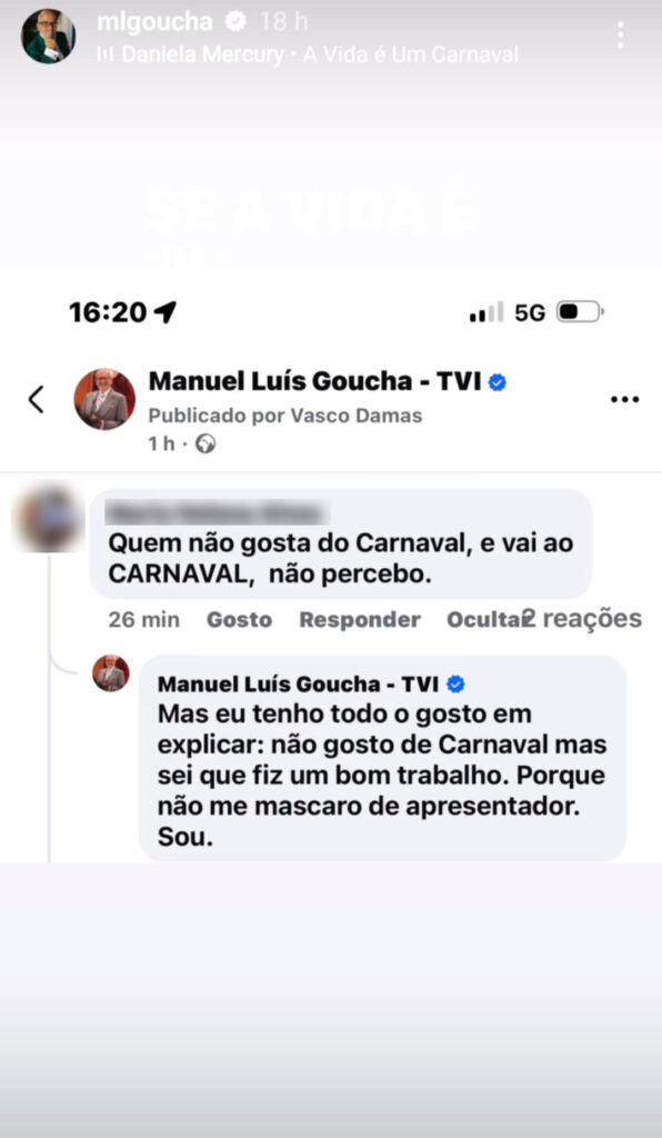 Manuel Luís Goucha alvo de crítica e dá resposta à letra!